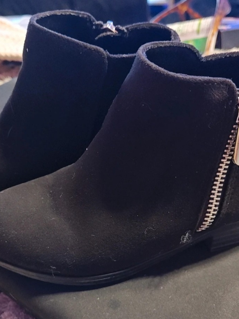 jumping beans Black Girls' Side-Zip Ankle Boots